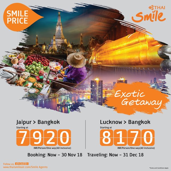 THAI Smile Offers Special Price for Travelers from India to Experience The Land of Smiles