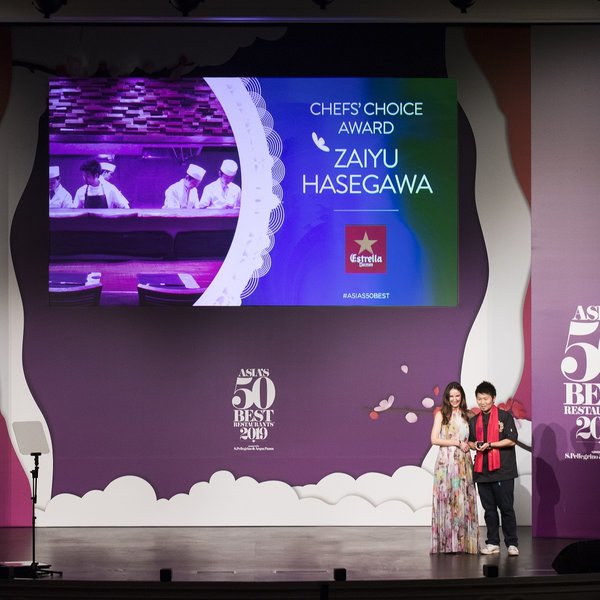 Chef Zaiyu Hasegawa Takes Home the Chef's Choice Award, Sponsored by Estrella Damm at the Asia's 50 Best Restaurants Awards