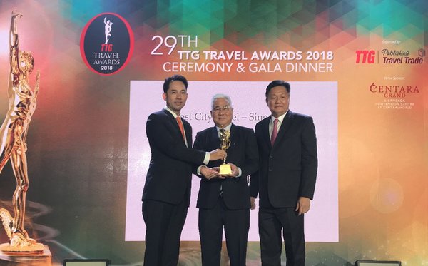 Mandarin Orchard Singapore marks sixth consecutive win as Best City Hotel in Singapore at the 29th Annual TTG Travel Awards 2018