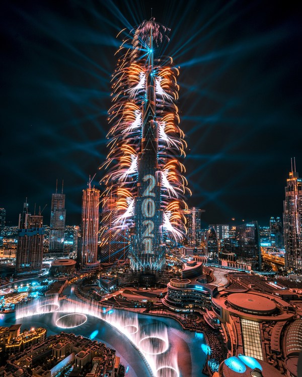 Burj Khalifa and Downtown Dubai bring in 2021 with a spectacular New Year's Eve celebration