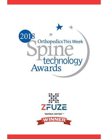 DiFusion's ZFUZE(TM) Biomaterial Wins Best Spine Technology for 2018