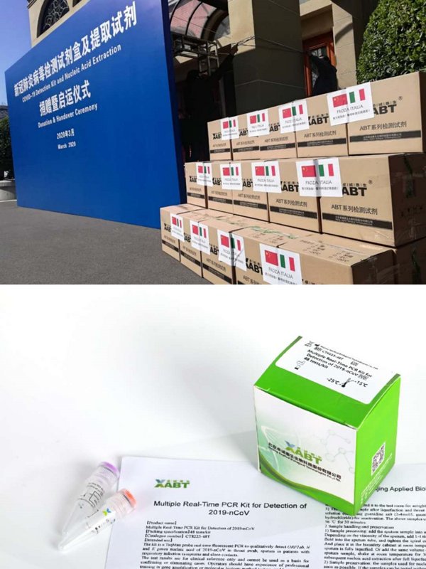 XABT donates 2019-nCoV nucleic acid detection kits to Italy