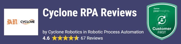 Cyclone Robotics Was Recognized as a "Strong Performer" by the "Gartner Peer Insights 'Voice of the Customer': Robotic Process Automation" Report