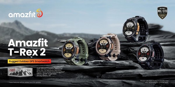 AMAZFIT LAUNCHES THE T-REX 2: A NEW RUGGED OUTDOOR GPS SMARTWATCH BUILT TO BRAVE THE OUTDOORS