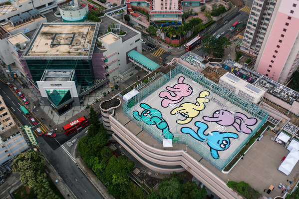 The First Public Nike Grind Court in Hong Kong Made From 20,000 Pairs of Used Sneakers