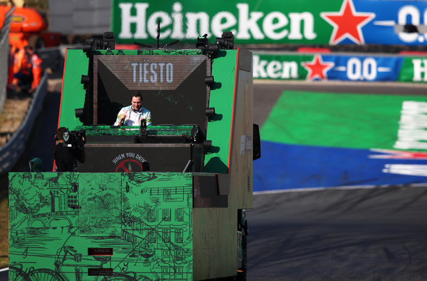 Heineken(R) and TIESTO celebrate the Formula 1 Heineken Dutch Grand Prix weekend in style with a unique performance on the track