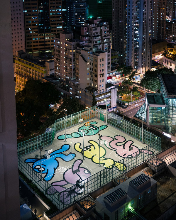 The First Public Nike Grind Court in Hong Kong Made From 20,000 Pairs of Used Sneakers