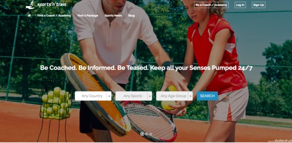 Sports'n'train New Website Launches