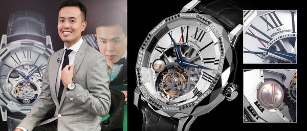 Memorigin collaborated with Hong Kong's famous snooker Marco Fu to design a special themed tourbillon watch to commemorate the 20th anniversary of Marco Fu's professional snooker career life