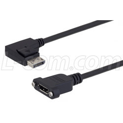 L-com Introduces New Right-Angle Panel-Mount DisplayPort Cables