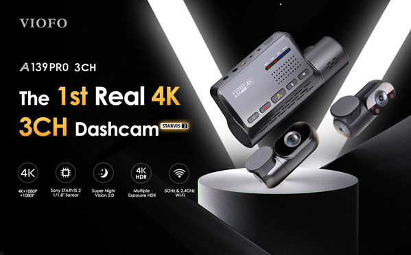 VIOFO A139 Pro 3CH, the First Real 4K HDR 3 Channel Dashcam with Sony STARVIS 2