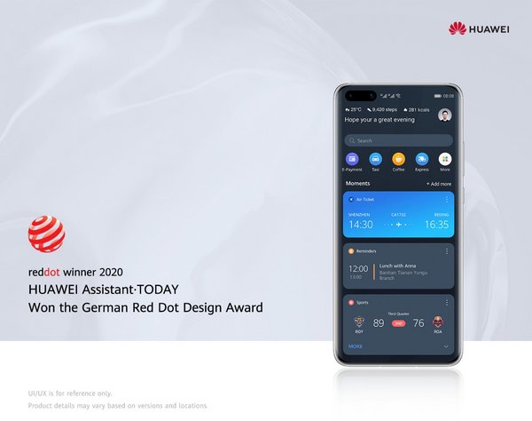 HUAWEI Assistant · TODAY Wins World-Renowned Red Dot Award 2020