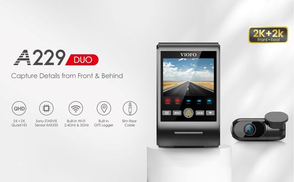 VIOFO New Arrival A229 Duo 2K+2K Front and Rear Dashcam