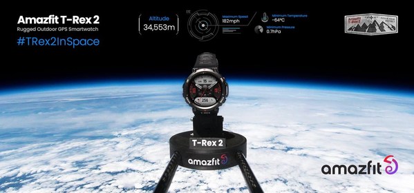 AMAZFIT SENDS THE SUPER-TOUGH T-REX 2 SMARTWATCH ON A SPACE RIDE