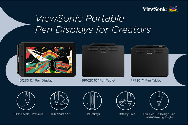 ViewSonic Releases a Brand-New Collection of Portable Pen Displays for the Creator Community