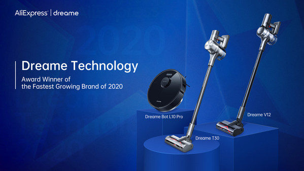 Dreame Technology Awarded as the Fastest Growing Brand by AliExpress