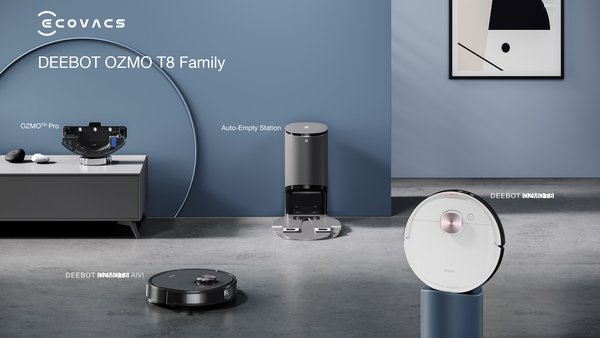 ECOVACS ROBOTICS introduces DEEBOT OZMO T8 & T8+ to the T8 Family, its high-end intelligent floor cleaning robots series