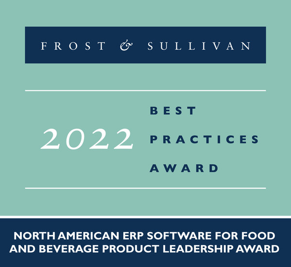 Frost & Sullivan Recognizes Aptean with the 2022 Product Leadership Award for Its Unique and Versatile Food and Beverage ERP Software