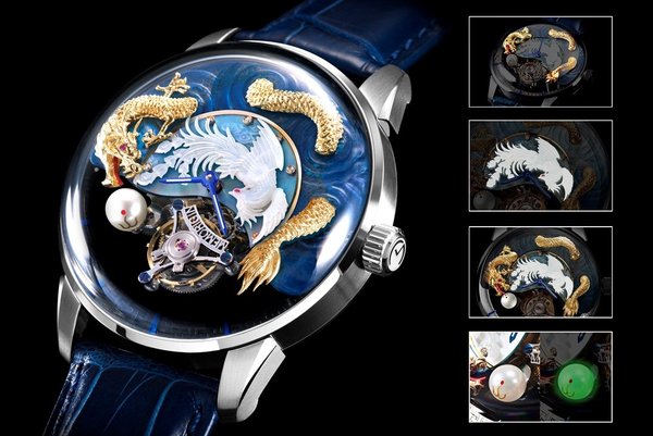 Memorigin's "The Harmony of Dragon and Phoenix" Series Tourbillon watch hits New York Times Square