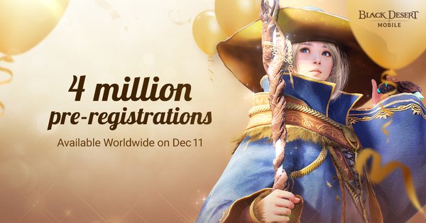 Black Desert Mobile Hits 4 Million Pre-Registrations Ahead of Grand Launch on December 11