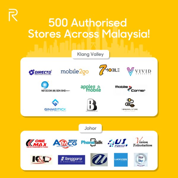 Realme Smartphones Now Available in 500 Authorized Stores Across Malaysia