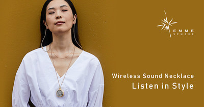 EMMESPHERE Sound Necklace Launches on Indiegogo -- Fashionable necklace with built-in wireless headphones for listening in style