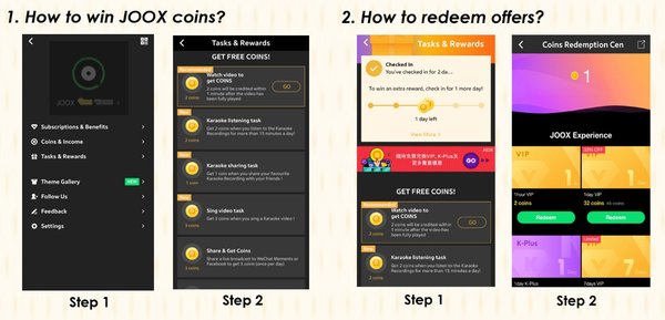 Introducing the JOOX Coins Redemption Center, with free VIP membership, K-Plus service and other amazing offers!