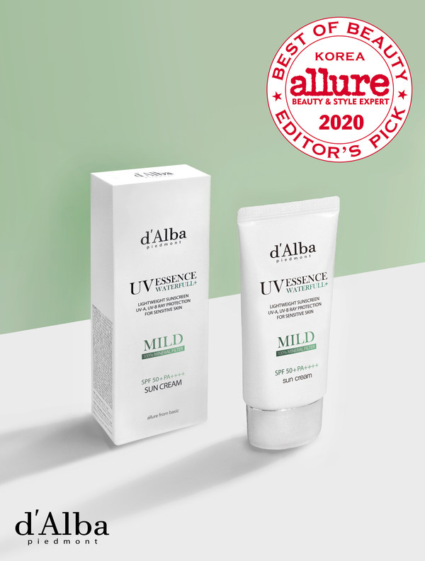 d'Alba Waterfull Mild Sun Cream received a special Editor's Pick award in Allure Korea's 'Best of Beauty' category