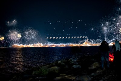 SKYMAGIC and Fireworks by Grucci join forces to deliver a record-breaking PyroDrone™ show performance.