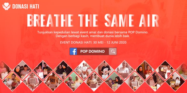 Donate with POP Domino through "Event Donasi Hati" for COVID-19 Relief