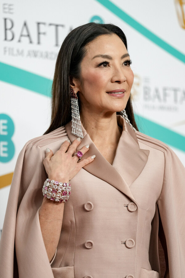 Michelle Yeoh in Moussaieff high jewellery at the 76th British Academy Film Awards (BAFTA)