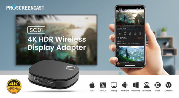 ProScreenCast Launches 4K 60Hz HDR Screen Casting Adaptor