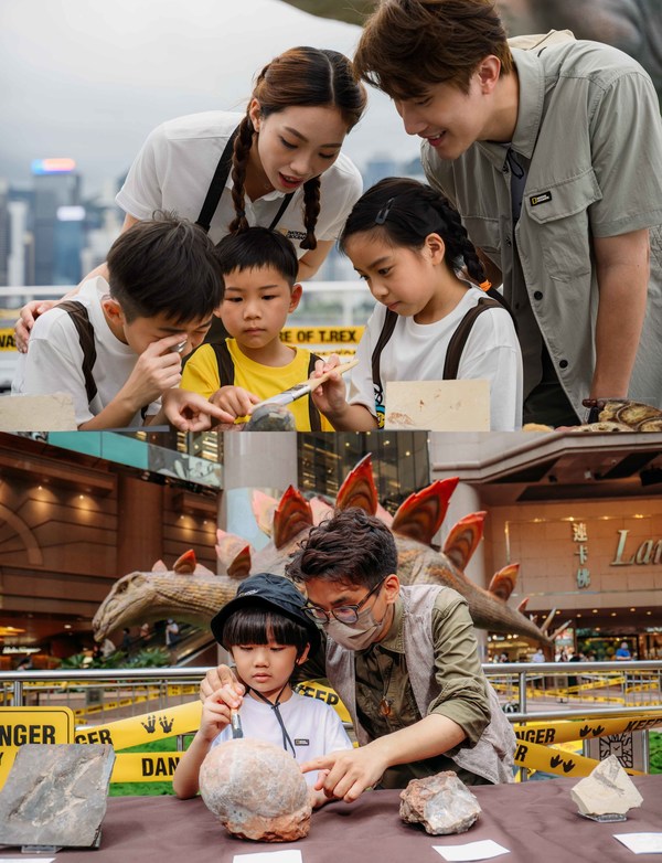 1:1 Robotic T-rex and Stegosaurus Come Alive at Hong Kong's Harbour City and Times Square