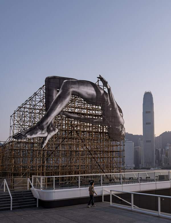 Renowned French artist JR unveils his first-in-Asia "GIANTS" monumental artwork, titled "GIANTS: Rising Up" at Harbour City Shopping Mall, during Hong Kong Art Month