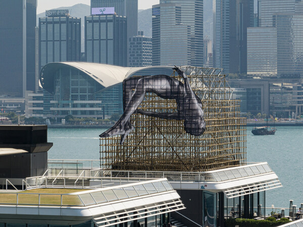 Renowned French artist JR unveils his first-in-Asia "GIANTS" monumental artwork, titled "GIANTS: Rising Up" at Harbour City Shopping Mall, during Hong Kong Art Month