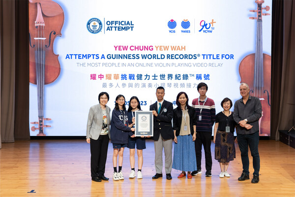 Honouring 90 years of Musical Enlightenment 90 YCYW Students and Teachers Achieved GUINNESS WORLD RECORDSTM Title for the Most People In An Online Violin Playing Video Relay