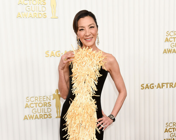 Michelle Yeoh in Moussaieff high jewellery attending the 29th Screen Actors Guild Awards (SAG)