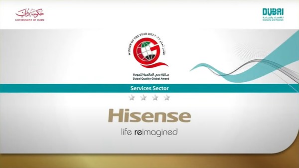 Beat Global Competitors, Hisense Received "Dubai Quality Global Award" Certified by Vice President of the UAE