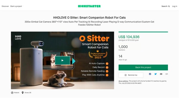 HHOLOVE O Sitter Raises Over 1049% of Its Crowdfunding Goal on Kickstarter