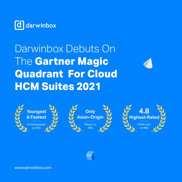 Darwinbox becomes the Youngest and Only Asian Player to Feature on Gartner's Magic Quadrant for Cloud HCM Suites 2021