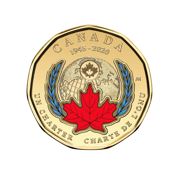 The Royal Canadian Mint's First-Ever Coloured Loonie Marks the 75th Anniversary Of The Signing Of The United Nations Charter