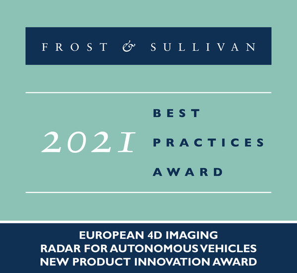 Frost & Sullivan Recognizes Arbe With the 2021 Europe New Product Innovation Award for Advancing Autonomous Vehicle Technology with Its 4D Imaging Radar Chipsets