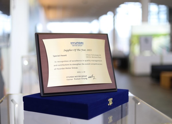 Hyundai Motor Group honors Infineon for supply competence and strategic cooperation for electric cars