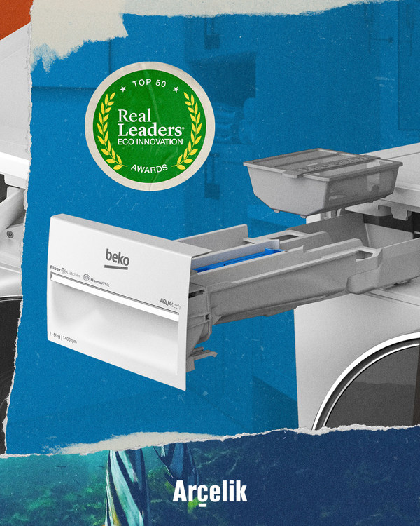 Arçelik, parent company to Beko and Grundig, Named in Top Three Companies at Real Leaders Eco Innovation Awards for its world-first integrated FiberCatcher® technology washing machine