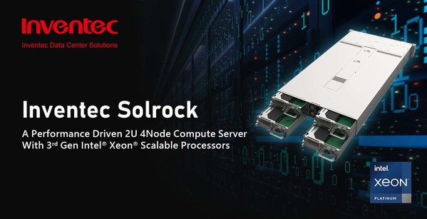 Inventec Introduces Solrock, the Highest Density Performance 2U 4Node Compute Server