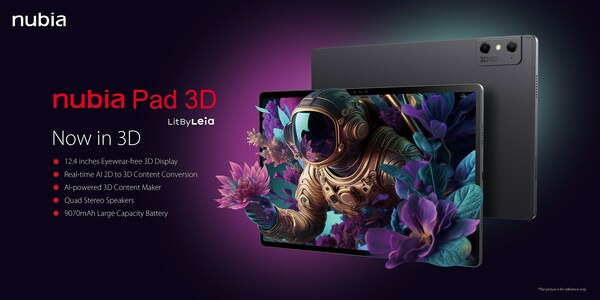 ZTE Nubia's first 3D•AI tablet: offers eyewear-free immersive 3D experiences & content creation