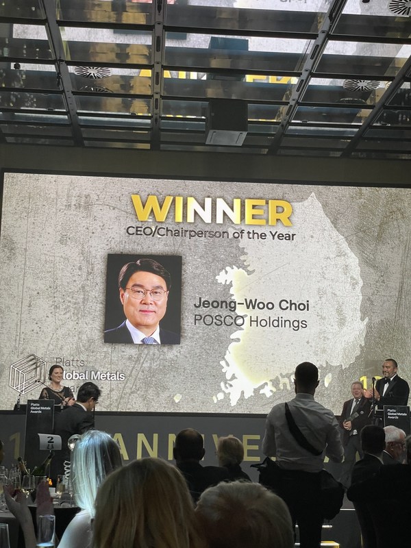 POSCO Group CEO Jeong-woo Choi Won 'CEO of the Year'by S&P Global