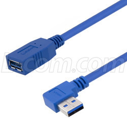 L-com Launches Right-Angle USB 3.0 Cable Assemblies with Female Connectors