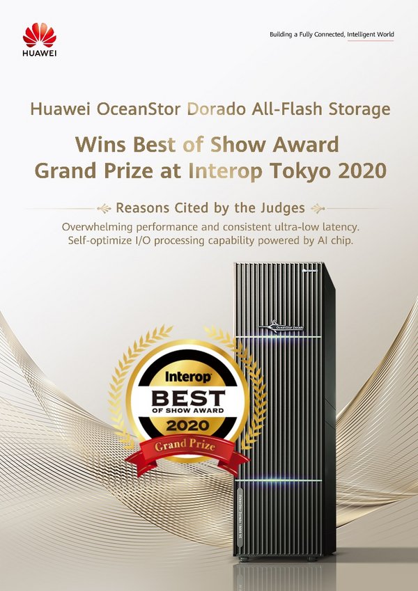 Huawei OceanStor Dorado All-Flash Storage Wins Best of Show Award at Interop Tokyo 2020