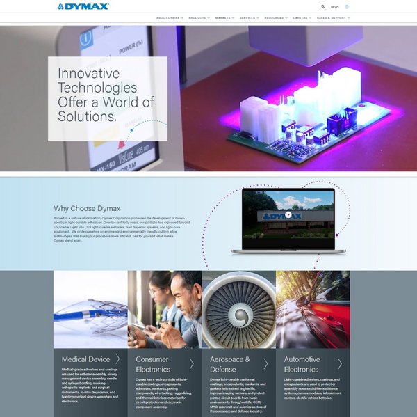 Dymax Corporation Debuts New Corporate Website